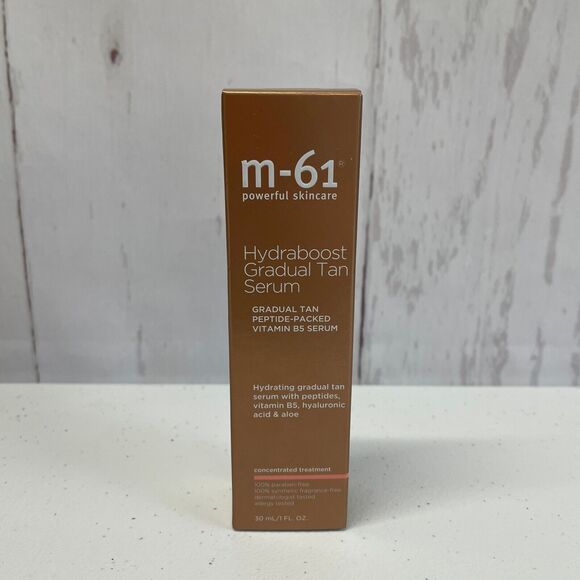 M-61 Hydraboost Gradual Tan Serum 1 Fl oz Peptide Vitamin B5 Hyaluronic Acid - Picture 1 of 6